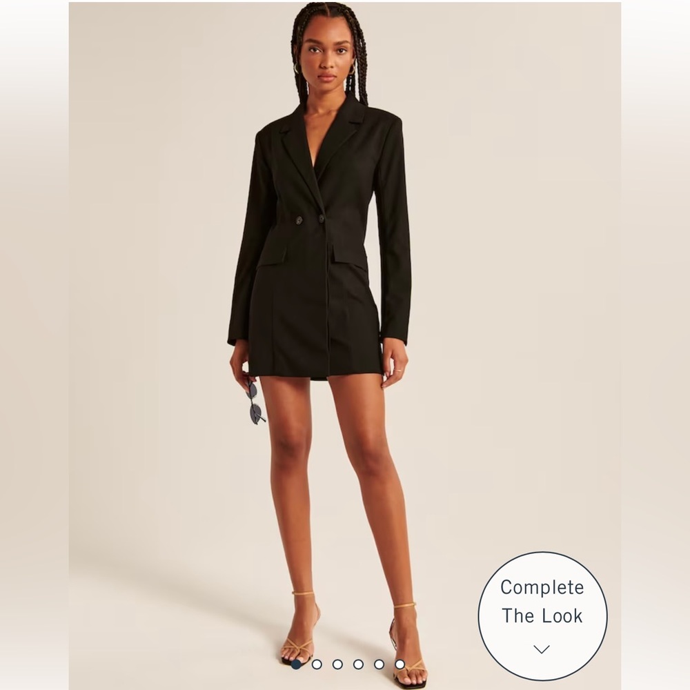 Abercrombie Blazer Mini Dress, Black, sz Small Tall